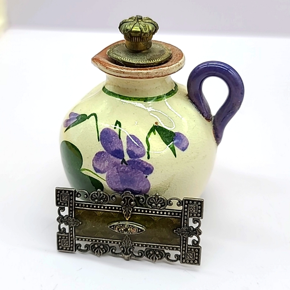 Catherine Popesco FRANCE Enamel Resin Coated Pewter Brooch!